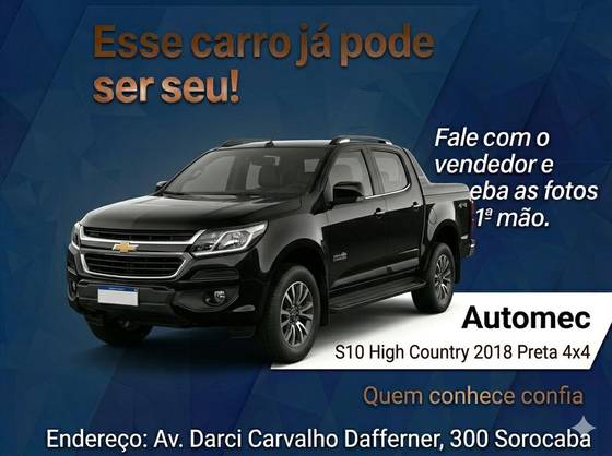 CHEVROLET S10 2.8 HIGH COUNTRY 4X4 CD 16V TURBO DIESEL 4P AUTOMÁTICO CHEVROLET S10 2.8 HIGH COUNTRY 4X4 CD 16V TURBO DIESEL 4P AUTOMÁTICO